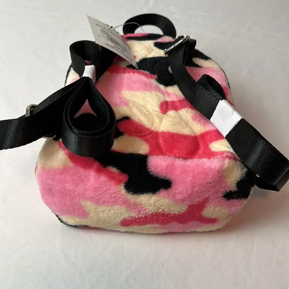 Olivia Miller Girl Camouflage Mini Backpack Pink Black Cream